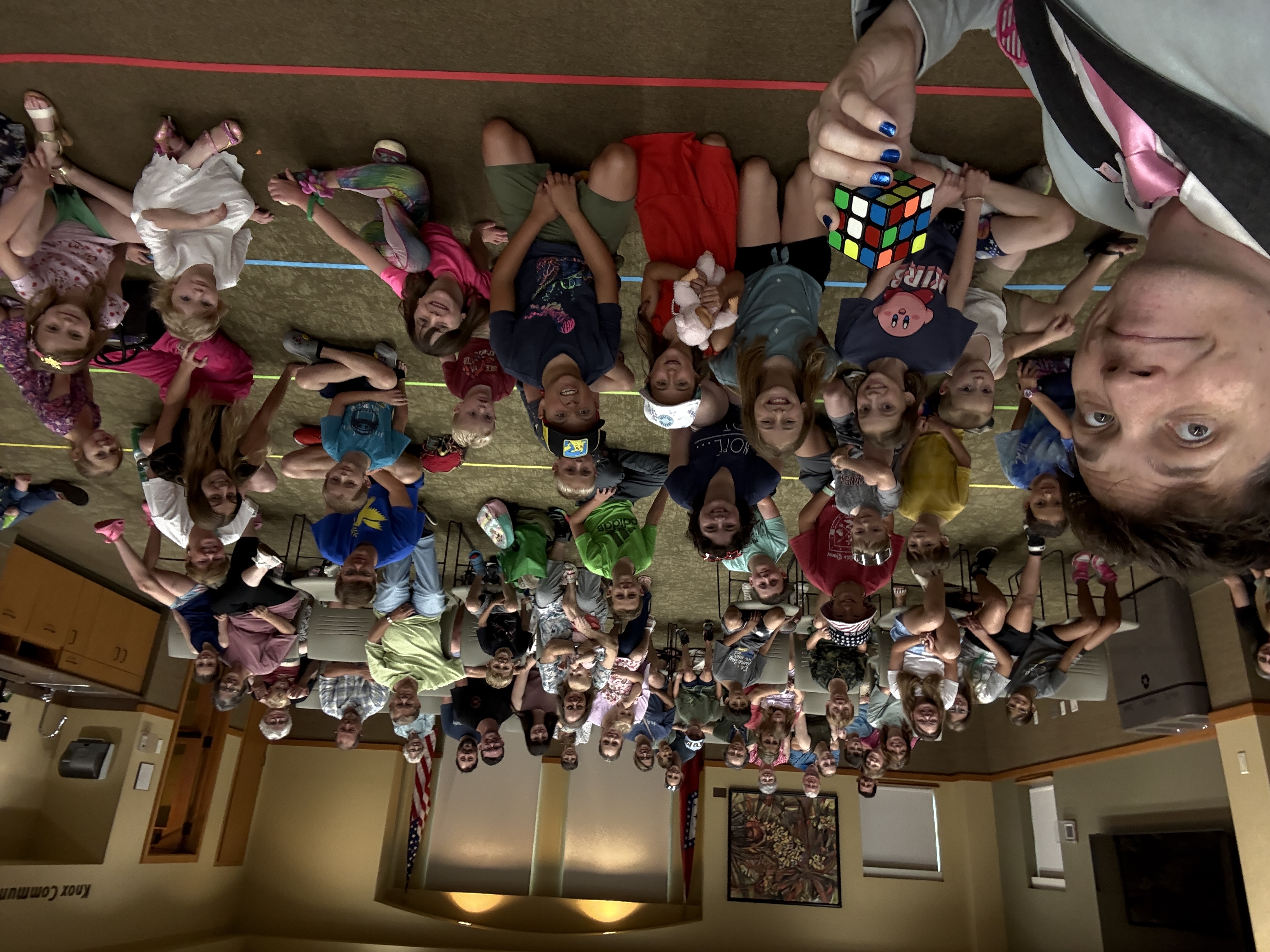 Happy group of kids after magic workshop at Oklahoma public library